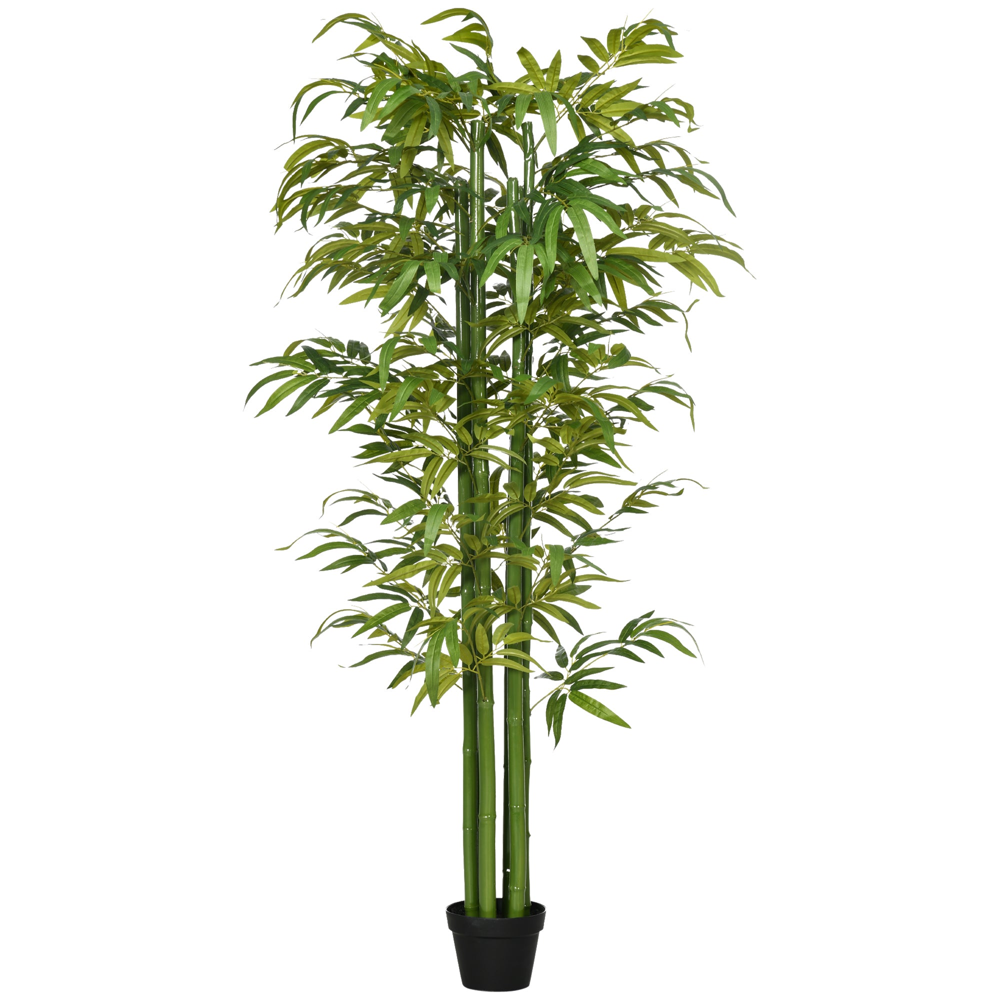 HOMCOM 6FT Artificial Bamboo Tree in Pot, Indoor Fake Plants for Home Office Living Room Decor, Green
