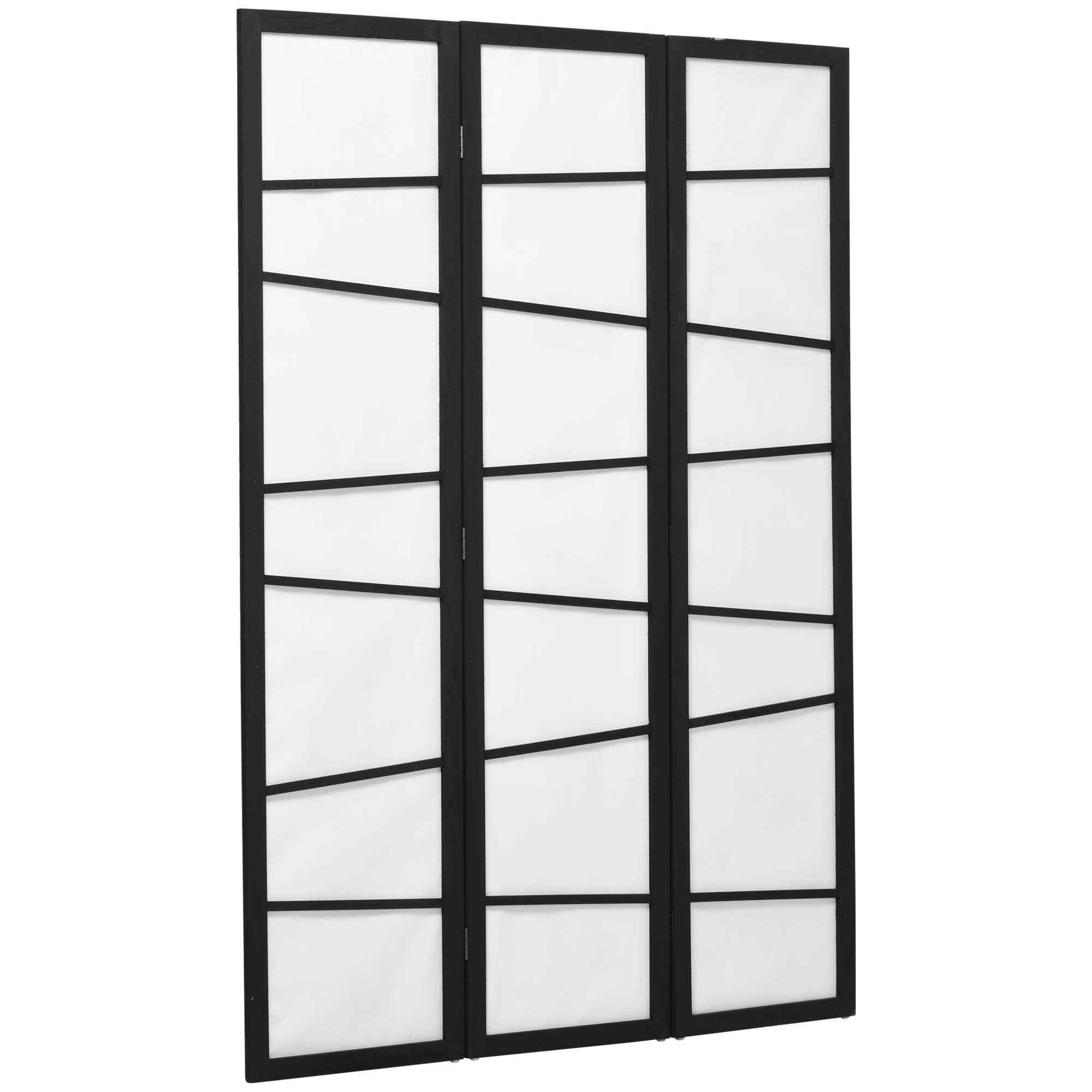 HOMCOM 5.6ft 3 Panel Room Divider, Folding Wood Privacy Screen, Freestanding Wall Partition Divider, White
