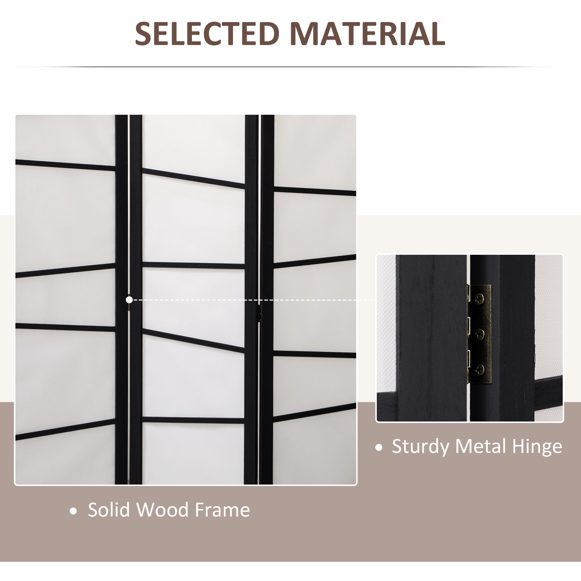 HOMCOM 5.6ft 3 Panel Room Divider, Folding Wood Privacy Screen, Freestanding Wall Partition Divider, White