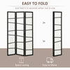 HOMCOM 5.6ft 3 Panel Room Divider, Folding Wood Privacy Screen, Freestanding Wall Partition Divider, White