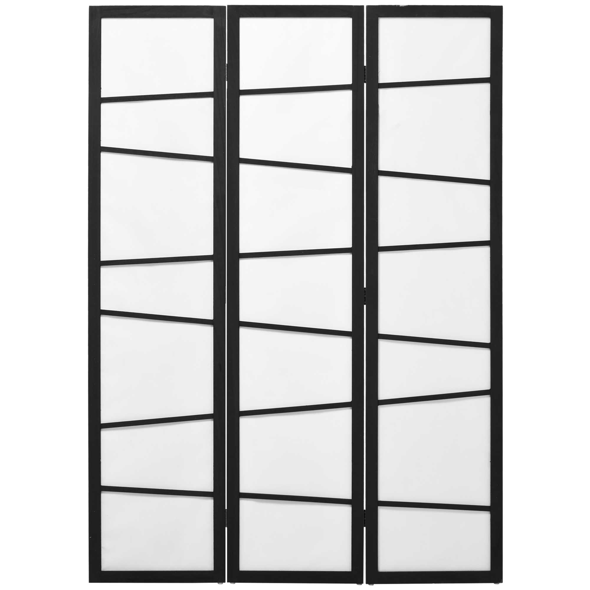 HOMCOM 5.6ft 3 Panel Room Divider, Folding Wood Privacy Screen, Freestanding Wall Partition Divider, White