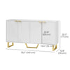 HOMCOM Sideboard Cabinet with Adjustable Shelves, Modern Buffet Cabinet with Carved Line Doors, TV Cabinet for 65 Inch TV, White