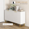 HOMCOM Sideboard Cabinet with Adjustable Shelves, Modern Buffet Cabinet with Carved Line Doors, TV Cabinet for 65 Inch TV, White