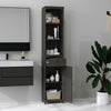 HOMCOM Bathroom Storage Cabinet, Tall Linen Tower with 3-Tier Shelves and Drawer and Door, Black