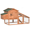 PawHut 69" Chicken Coop Wooden Hen House Rabbit Hutch Poultry Cage Pen Outdoor Backyard with Outdoor Run Nesting Box Removable Tray Waterproof Asphalt Roof Lockable Door Yellow