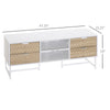 HOMCOM Modern TV Stand for TVs up to 47 inches, Media Console Table with Open Storage Shelves and Drawers for Living Room, White