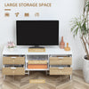 HOMCOM Modern TV Stand for TVs up to 47 inches, Media Console Table with Open Storage Shelves and Drawers for Living Room, White