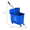 HOMCOM Mop Bucket with Wringer on Wheels for Floor Cleaning, 5 Gallon, Separate Dirty and Clean Water, Blue