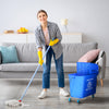HOMCOM Mop Bucket with Wringer on Wheels for Floor Cleaning, 5 Gallon, Separate Dirty and Clean Water, Blue
