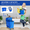 HOMCOM Mop Bucket with Wringer on Wheels for Floor Cleaning, 5 Gallon, Separate Dirty and Clean Water, Blue