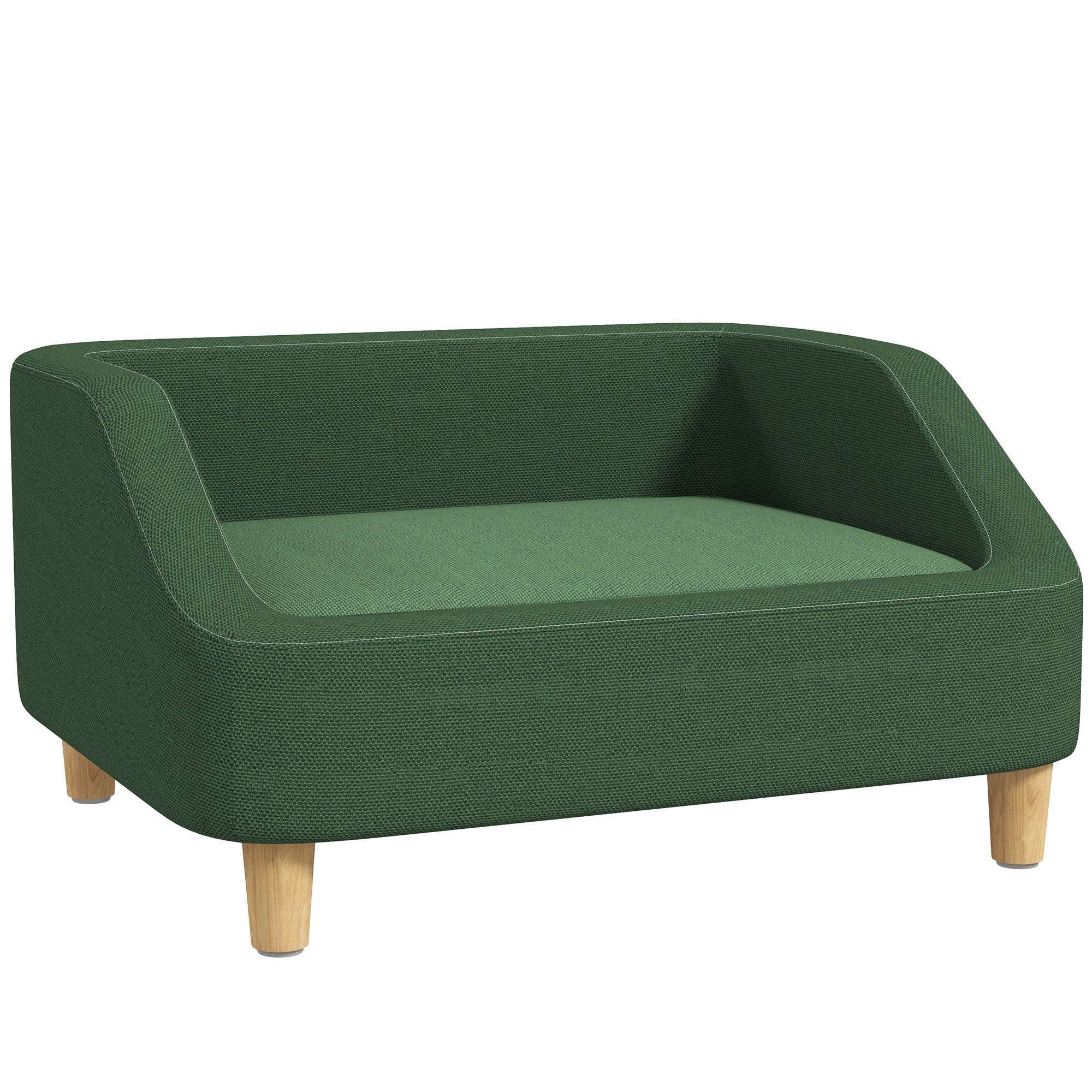 PawHut Dog Sofa Bed, Dog Couch Pet Bed for Small and Medium-Sized Dogs and Cats with Washable Cushion, Anti-Slip Pads, Dark Green