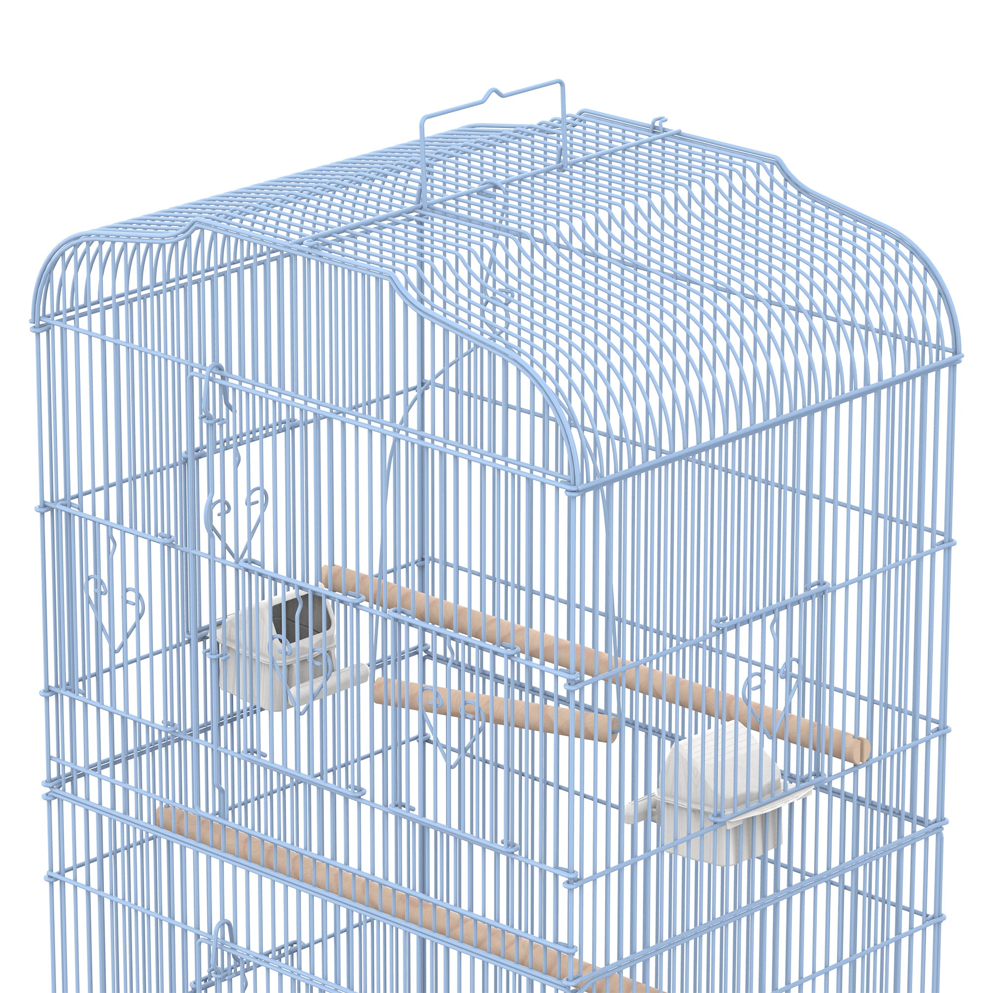 PawHut 60" Bird Cage Cockatoo House Play Top Finch Pet Supply with Wheels White