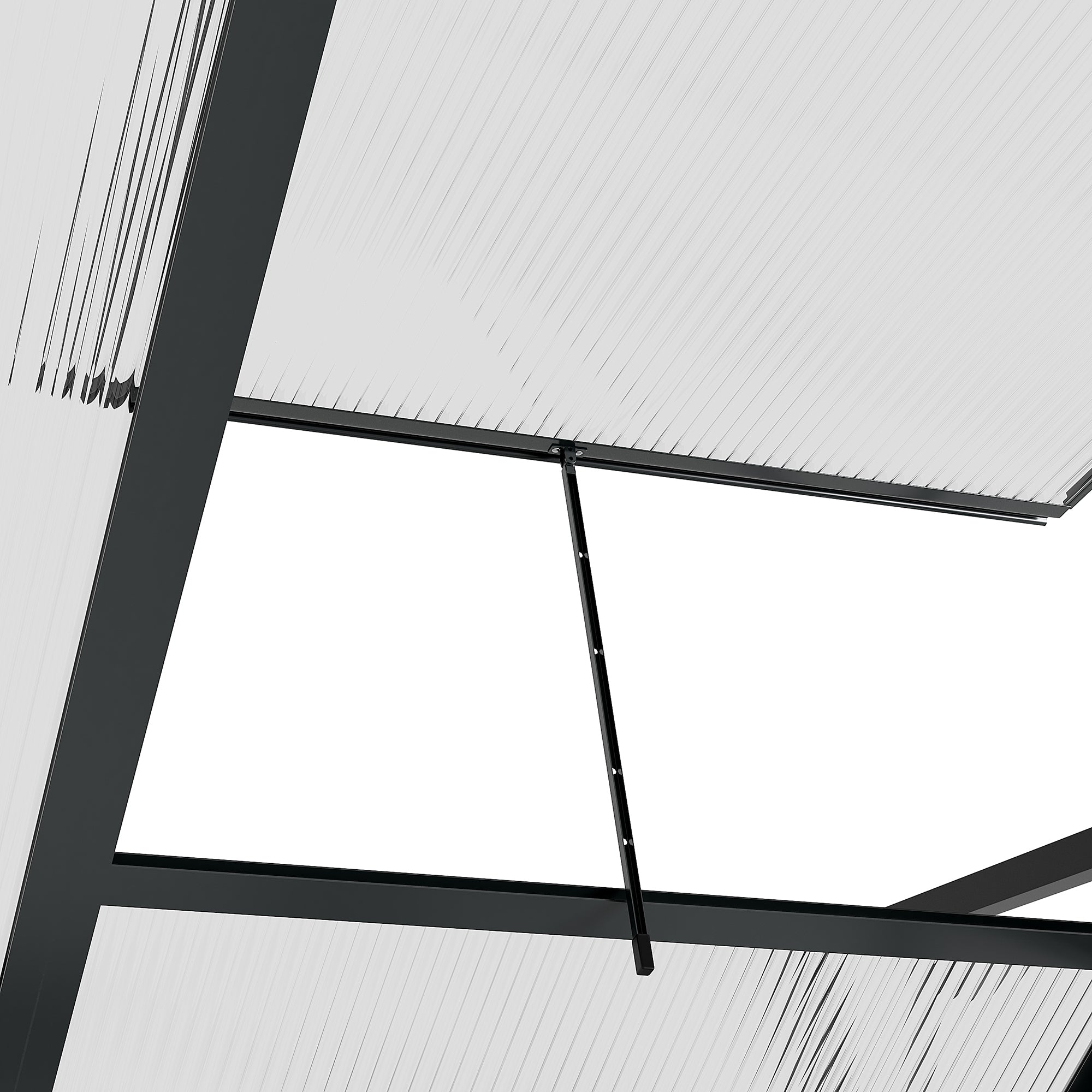 Outsunny 6' x 4' x 6.6' Polycarbonate Greenhouse, Walk-In Green House Kit Garden, Plants Grow, Galvanized Sheet Aluminum Frame with Rain Gutter, Vent and Sliding Door, Grey