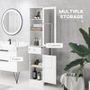 kleankin Bathroom Storage Cabinet with 3-tier Shelf Drawer, Floor Cabinet Free Standing Linen Tower Tall Slim Side Organizer Shelves, White