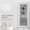 kleankin Bathroom Storage Cabinet with 3-tier Shelf Drawer, Floor Cabinet Free Standing Linen Tower Tall Slim Side Organizer Shelves, White