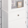 kleankin Bathroom Storage Cabinet with 3-tier Shelf Drawer, Floor Cabinet Free Standing Linen Tower Tall Slim Side Organizer Shelves, White