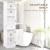 kleankin Bathroom Storage Cabinet with 3-tier Shelf Drawer, Floor Cabinet Free Standing Linen Tower Tall Slim Side Organizer Shelves, White