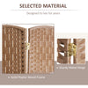 HOMCOM 4 Panels Room Divider, 6 Ft Tall Indoor Portable Folding Privacy Screens, Hand-Woven Double Hinged Freestanding Partition Wall Divider for Home Office, Natural