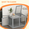 PawHut Dog Crate Furniture, 31.5" Dog Kennel Furniture Side End Table with Double Doors, for Medium Dogs, Grey