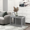 PawHut Dog Crate Furniture, 31.5" Dog Kennel Furniture Side End Table with Double Doors, for Medium Dogs, Grey