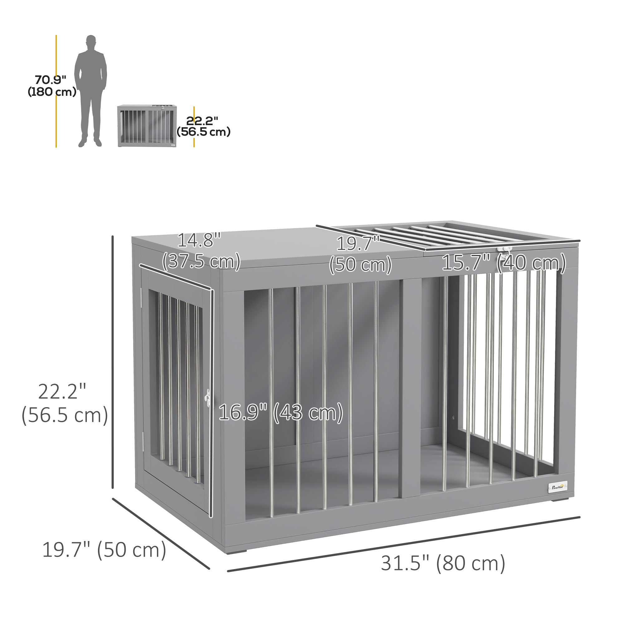 PawHut Dog Crate Furniture, 31.5
