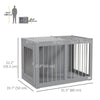 PawHut Dog Crate Furniture, 31.5" Dog Kennel Furniture Side End Table with Double Doors, for Medium Dogs, Grey