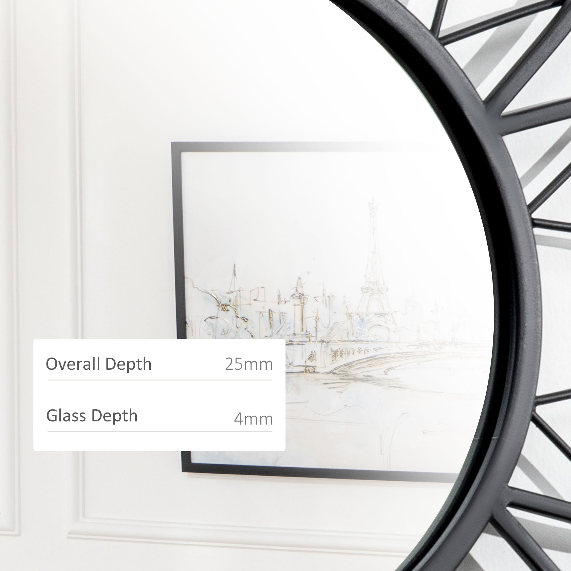 HOMCOM 31" x 31" Modern Flower Wall Mirror, Decorative Mirror for Living Room, Bedroom, Entryway, Home Decor, Black