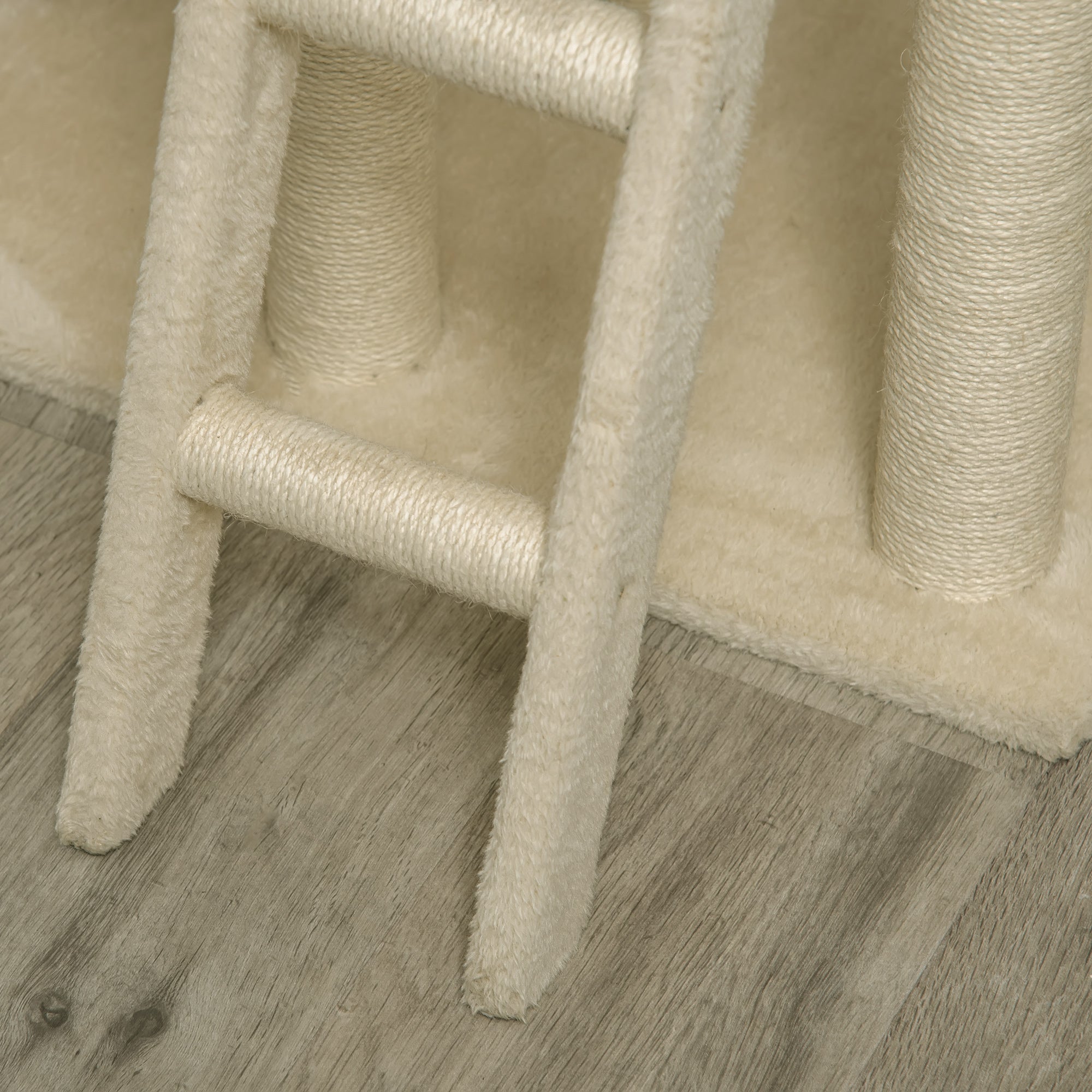 PawHut 51.5" Cat Tree Tower, Large Cat Condo Furniture, Multi-Level Cat Tower Activity Center with Scratching Posts, Windmill Toy, Ladder, Dangling Balls - Beige