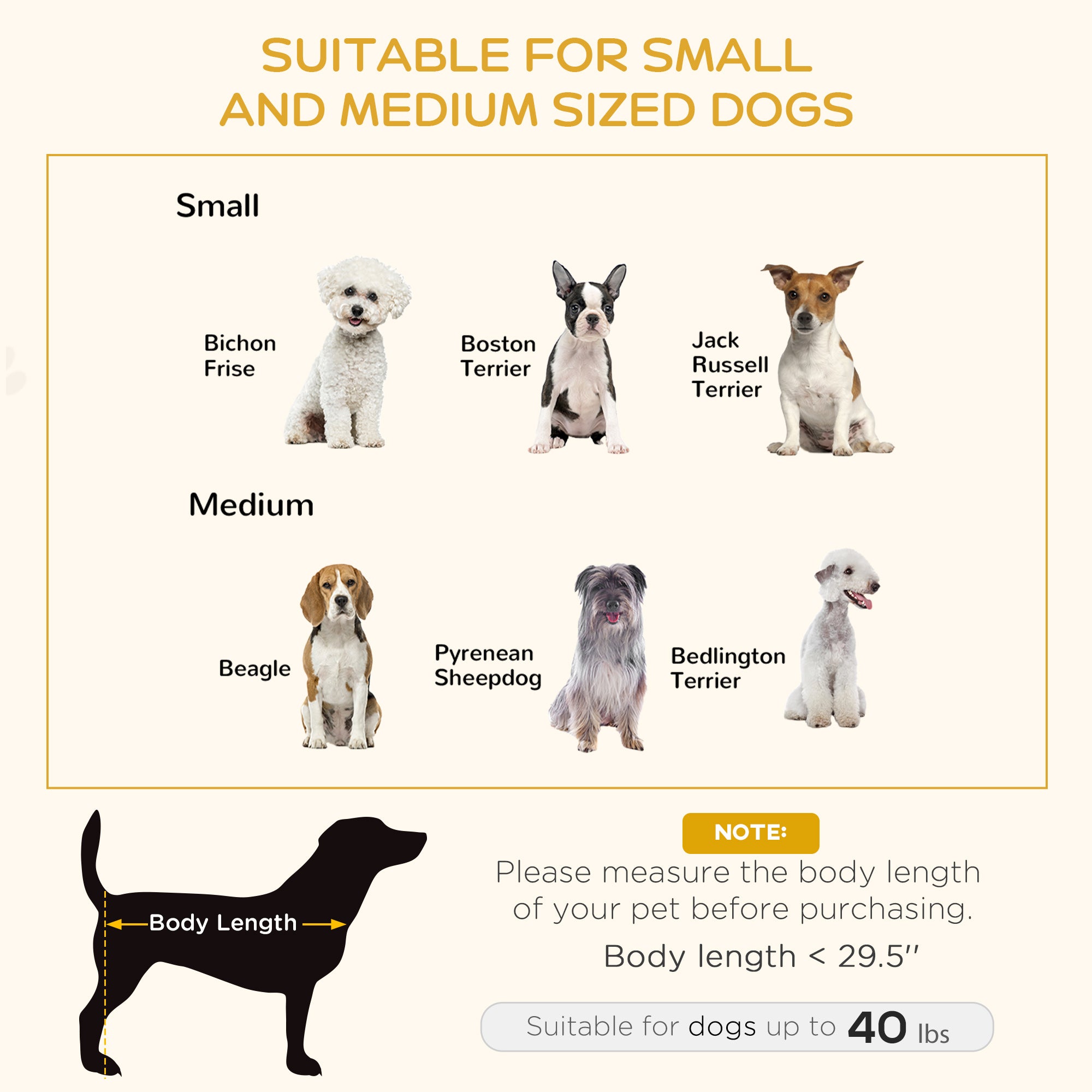 PawHut Wood Dog Bed with Supportive Cushion, Elevated Dog Bed with Removable Cushion Cover, Cute Dog Bed Frame with Pine Wood, Black and White Dog Bed