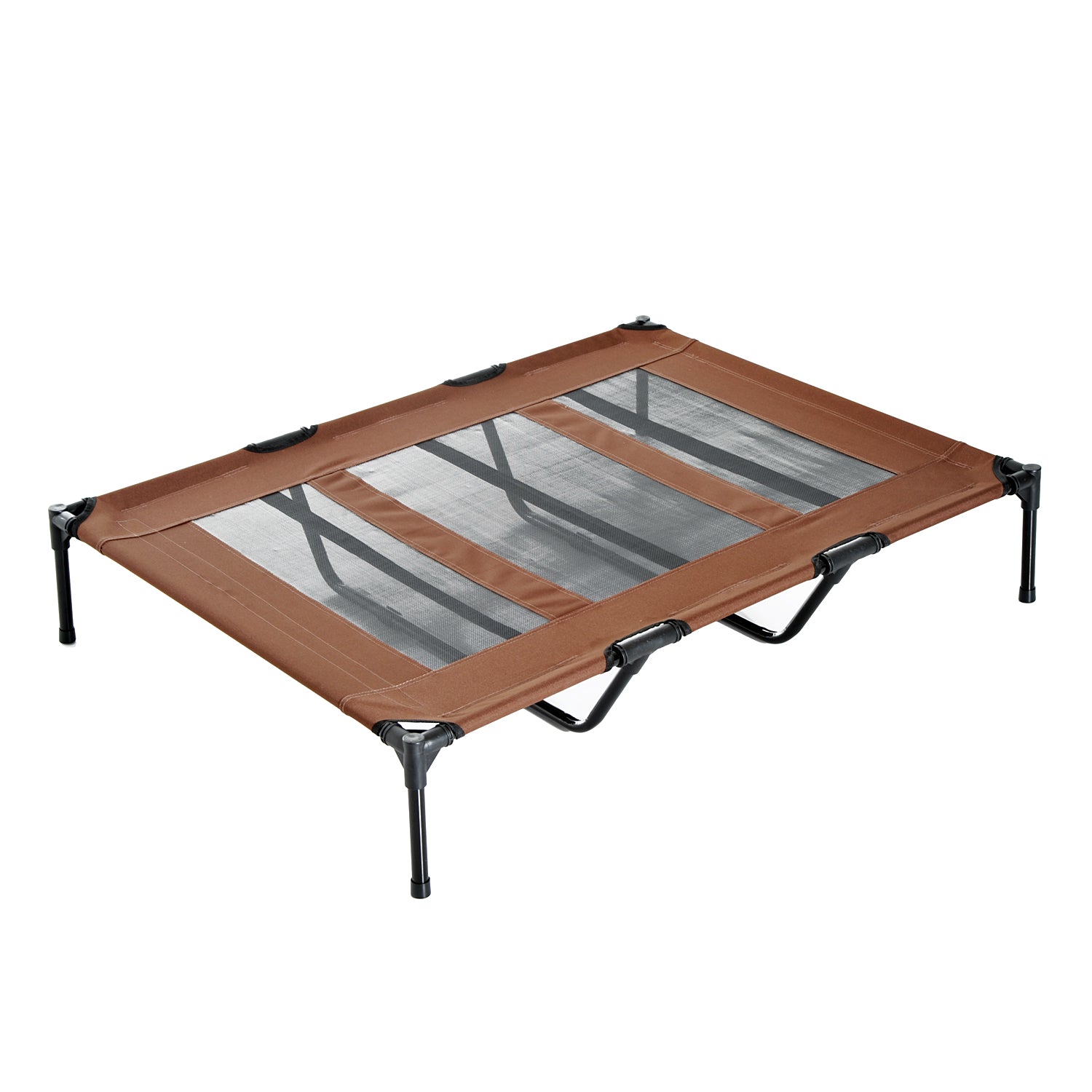 PawHut Elevated Dog Bed, Foldable Raised Dog Cot for XL Sized Dogs, Indoor & Outdoor, 48" x 36" x 9", Coffee