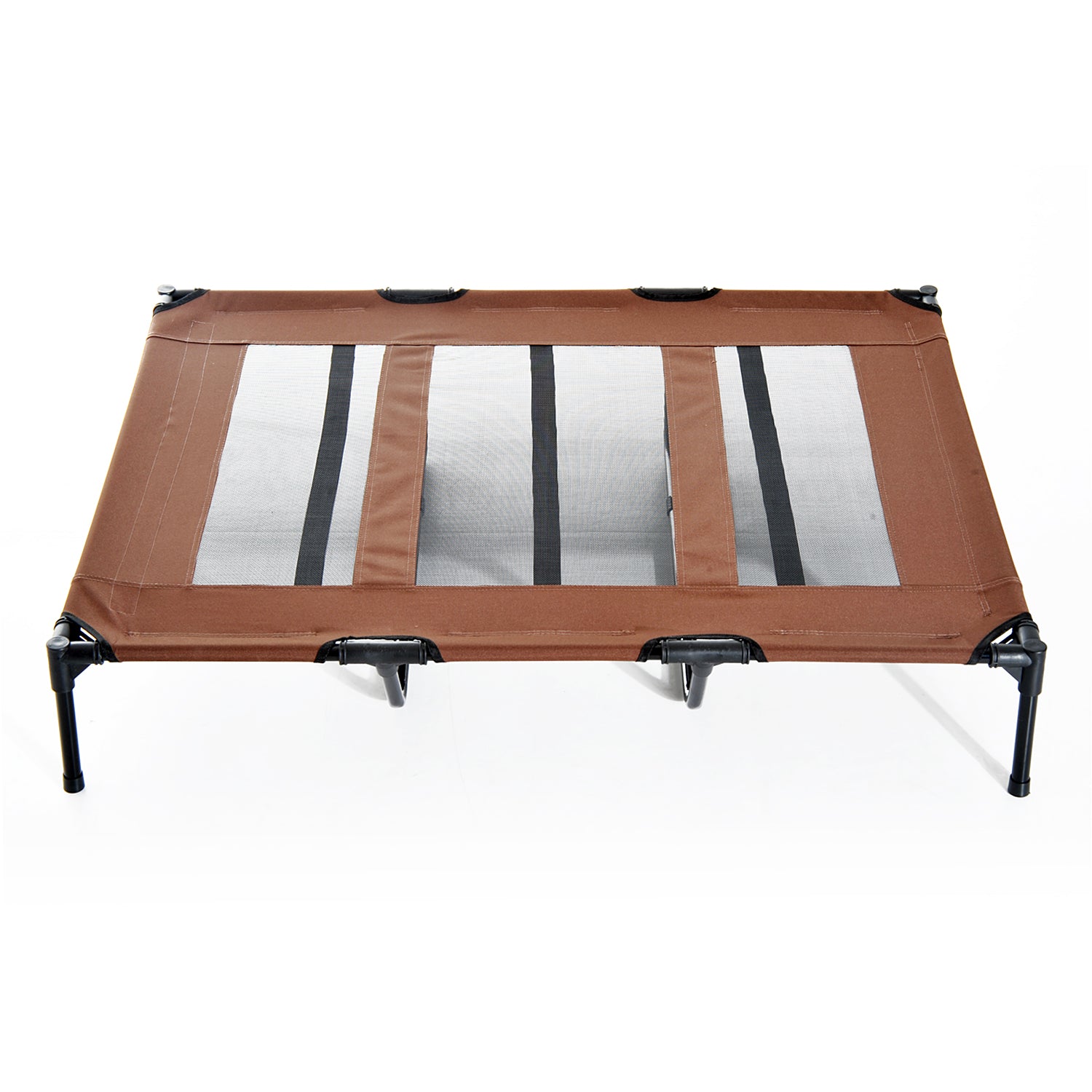 PawHut Elevated Dog Bed, Foldable Raised Dog Cot for XL Sized Dogs, Indoor & Outdoor, 48" x 36" x 9", Coffee