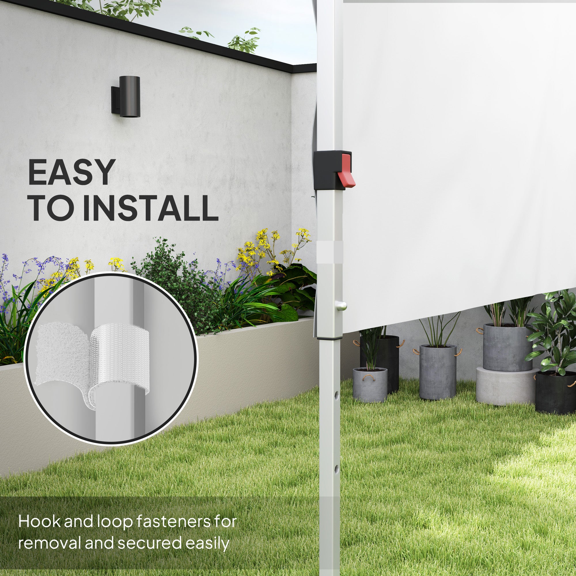 Outsunny 2 PCS Canopy Half Walls for 10' x 10' or 10' x 20' Pop Up Canopy, Canopy Sidewalls, 2 Packs Half Sidewalls Only, White