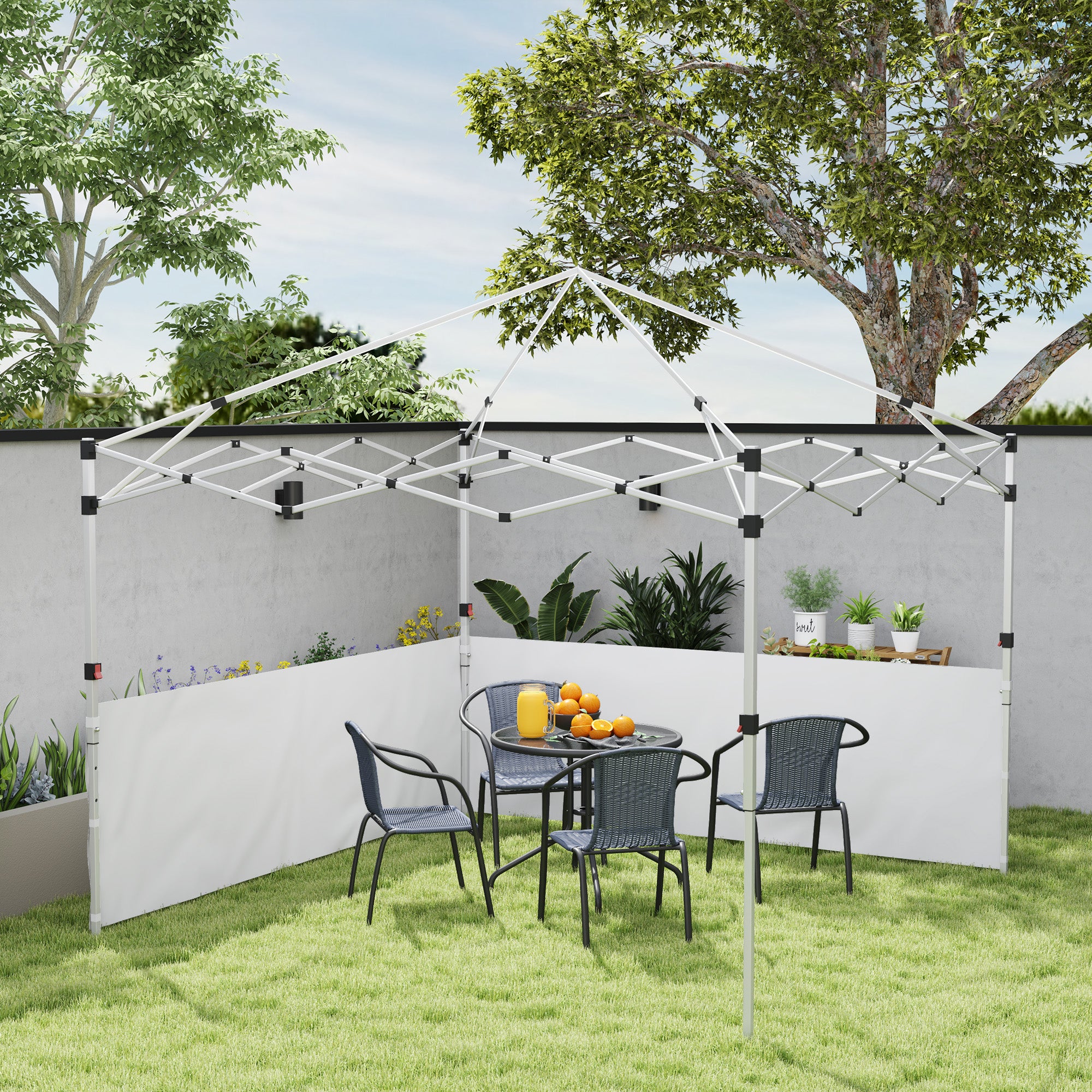 Outsunny 2 PCS Canopy Half Walls for 10' x 10' or 10' x 20' Pop Up Canopy, Canopy Sidewalls, 2 Packs Half Sidewalls Only, White