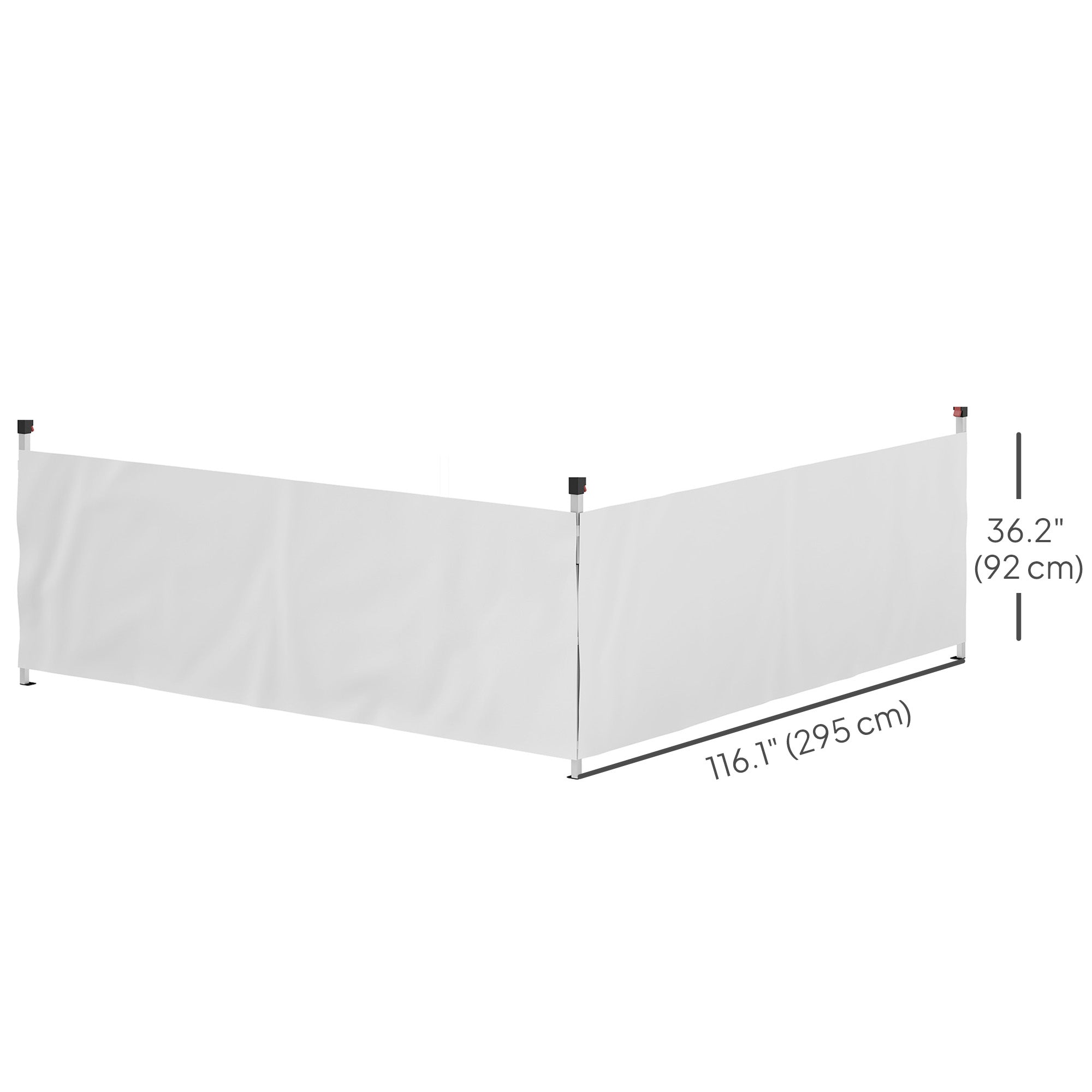 Outsunny 2 PCS Canopy Half Walls for 10' x 10' or 10' x 20' Pop Up Canopy, Canopy Sidewalls, 2 Packs Half Sidewalls Only, White