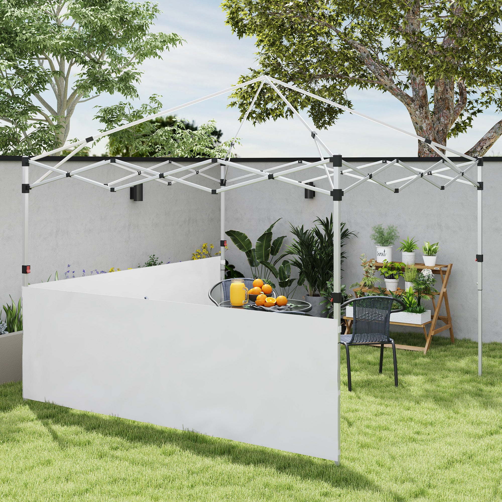 Outsunny 2 PCS Canopy Half Walls for 10' x 10' or 10' x 20' Pop Up Canopy, Canopy Sidewalls, 2 Packs Half Sidewalls Only, White