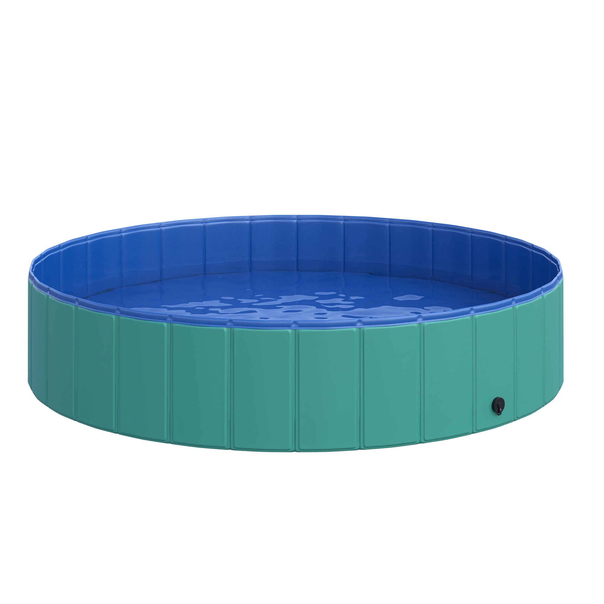 PawHut Foldable Pet Swimming Pool, Portable Dog Bathing Tub, 12" x 55" Plastic Large Dog Pool for Outdoor Dogs and Cats, Green