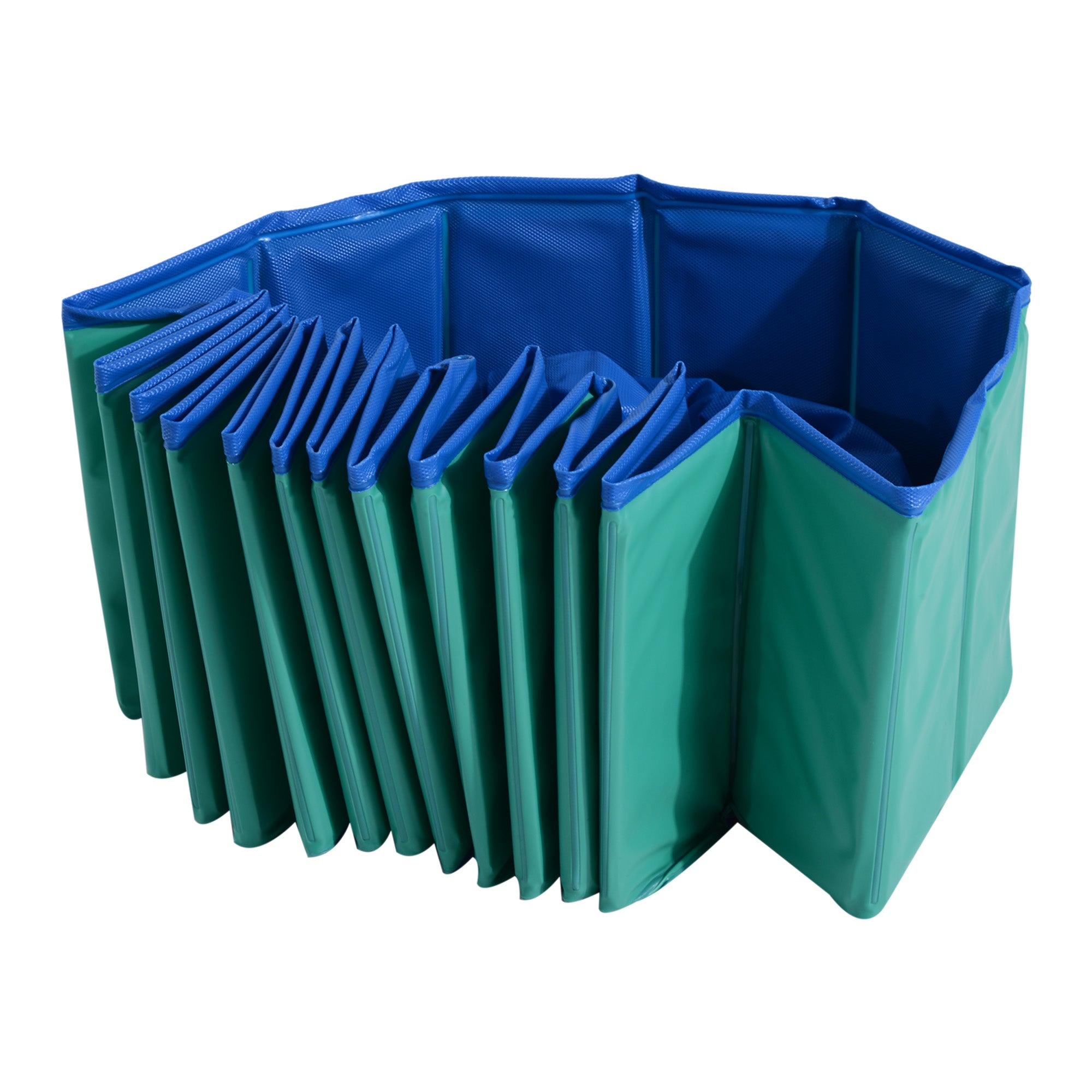 PawHut Foldable Pet Swimming Pool, Portable Dog Bathing Tub, 12" x 55" Plastic Large Dog Pool for Outdoor Dogs and Cats, Green