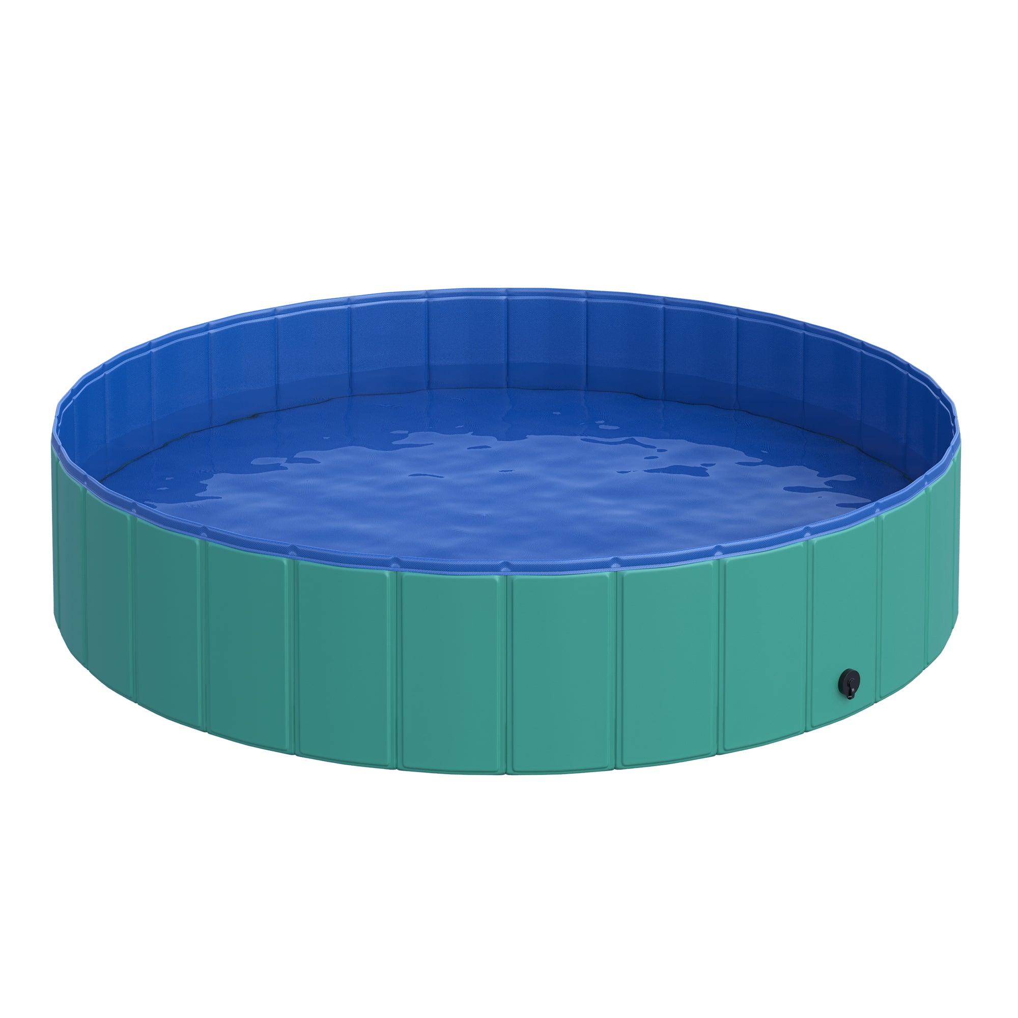 PawHut Foldable Pet Swimming Pool, Portable Dog Bathing Tub, 12" x 55" Plastic Large Dog Pool for Outdoor Dogs and Cats, Green