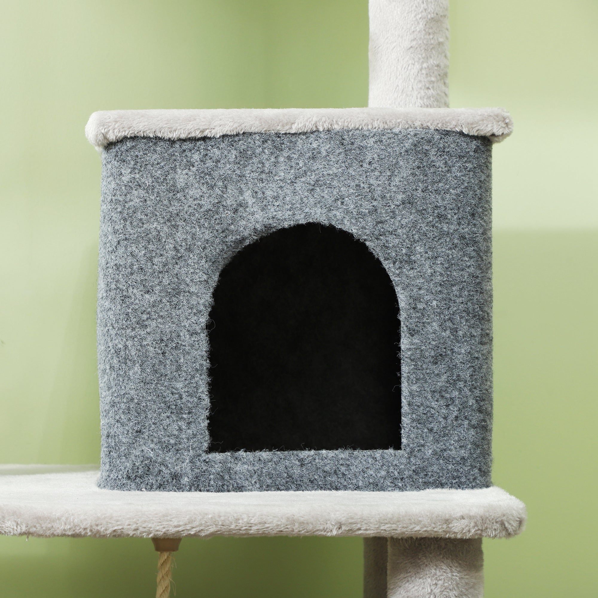 PawHut Cat Tree for Large Cat Adults, 52 Inch Cat Tower for Indoor Cats w/ Scratching Posts, Cat Bed, Condo, Grooming Brush, Jumping Platforms, Toy Balls, Anti-tip Kit, Light Grey