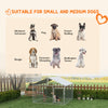 PawHut Outdoor Dog Kennel Dog Run with Waterproof, UV Resistant Cover for Small and Medium Sized Dogs, 6.6' x 6.6' x 4.9', Silver