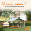PawHut Outdoor Dog Kennel Dog Run with Waterproof, UV Resistant Cover for Small and Medium Sized Dogs, 6.6' x 6.6' x 4.9', Silver