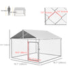 PawHut Outdoor Dog Kennel Dog Run with Waterproof, UV Resistant Cover for Small and Medium Sized Dogs, 6.6' x 6.6' x 4.9', Silver