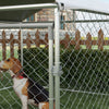 PawHut Outdoor Dog Kennel Dog Run with Waterproof, UV Resistant Cover for Small and Medium Sized Dogs, 6.6' x 6.6' x 4.9', Silver