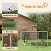 PawHut Outdoor Dog Kennel Dog Run with Waterproof, UV Resistant Cover for Small and Medium Sized Dogs, 6.6' x 6.6' x 4.9', Silver