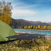 Outsunny 76" Two Person Folding Camping Cot Outdoor Portable Double Cot Wide Military Sleeping Bed w/ Carrying Bag Black