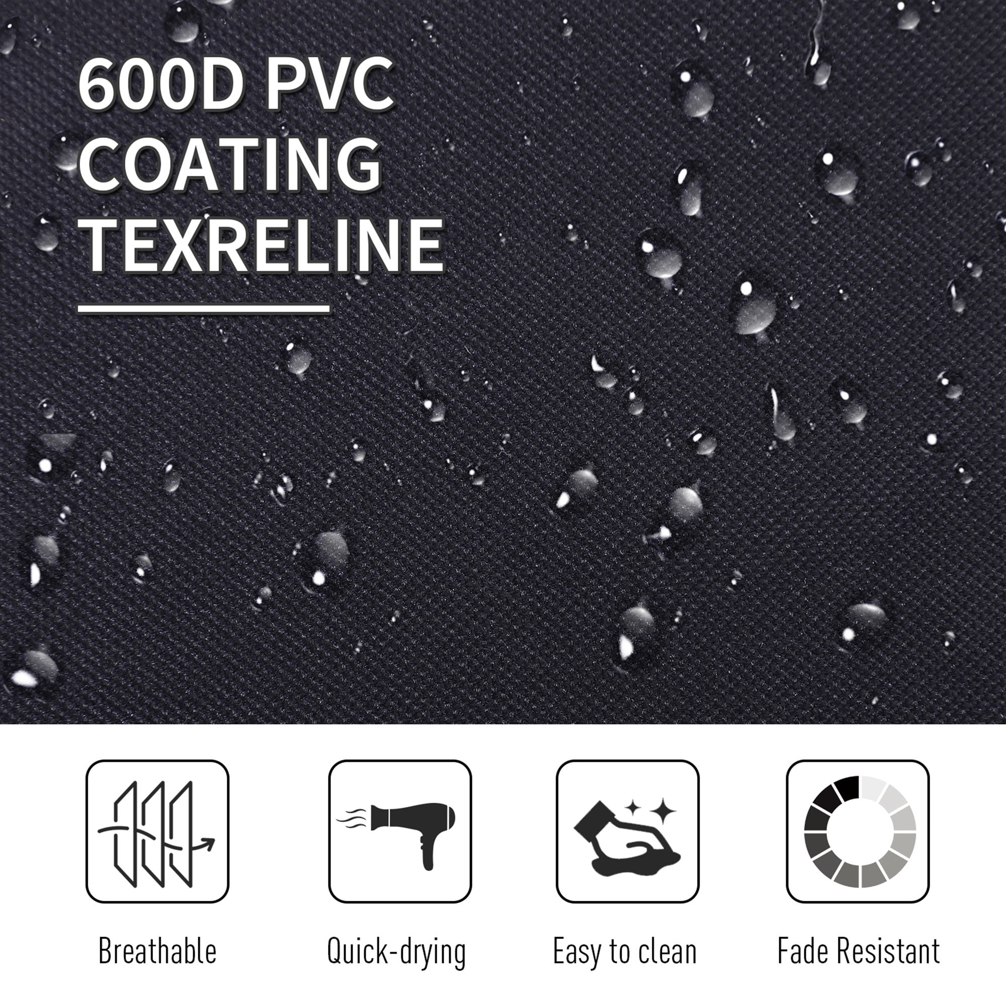 Outsunny 76" Two Person Folding Camping Cot Outdoor Portable Double Cot Wide Military Sleeping Bed w/ Carrying Bag Black