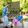 Outsunny Metal Outdoor Privacy Screen, Decorative Outdoor Divider with Stand and Expansion Screws, Freestanding Privacy Panel for Garden, Backyard, Deck, Pool, Grid Style