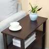 HOMCOM Slim End Table with 2 Drawers and Storage Shelf, Sofa Side Table for Living Room, Narrow Nightstand for Small Spaces, Coffee