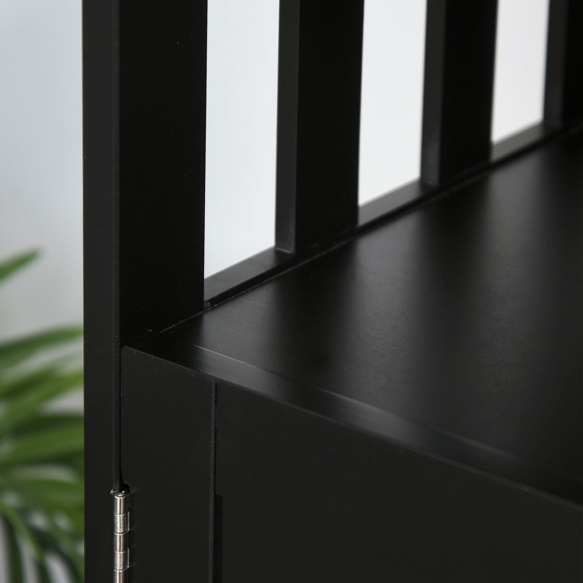 HOMCOM Kitchen Sideboard, Buffet Cabinet, Wooden Storage Console Table with 2-Level Cabinet and Open Shelf, Black