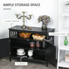 HOMCOM Kitchen Sideboard, Buffet Cabinet, Wooden Storage Console Table with 2-Level Cabinet and Open Shelf, Black